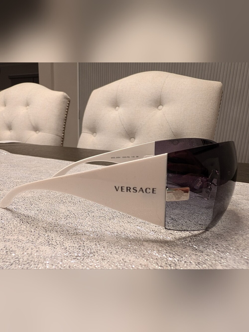Versace 2054 Rimless Shield Sunglasses NWT Full Inclusion With Box - Picture 4 of 16